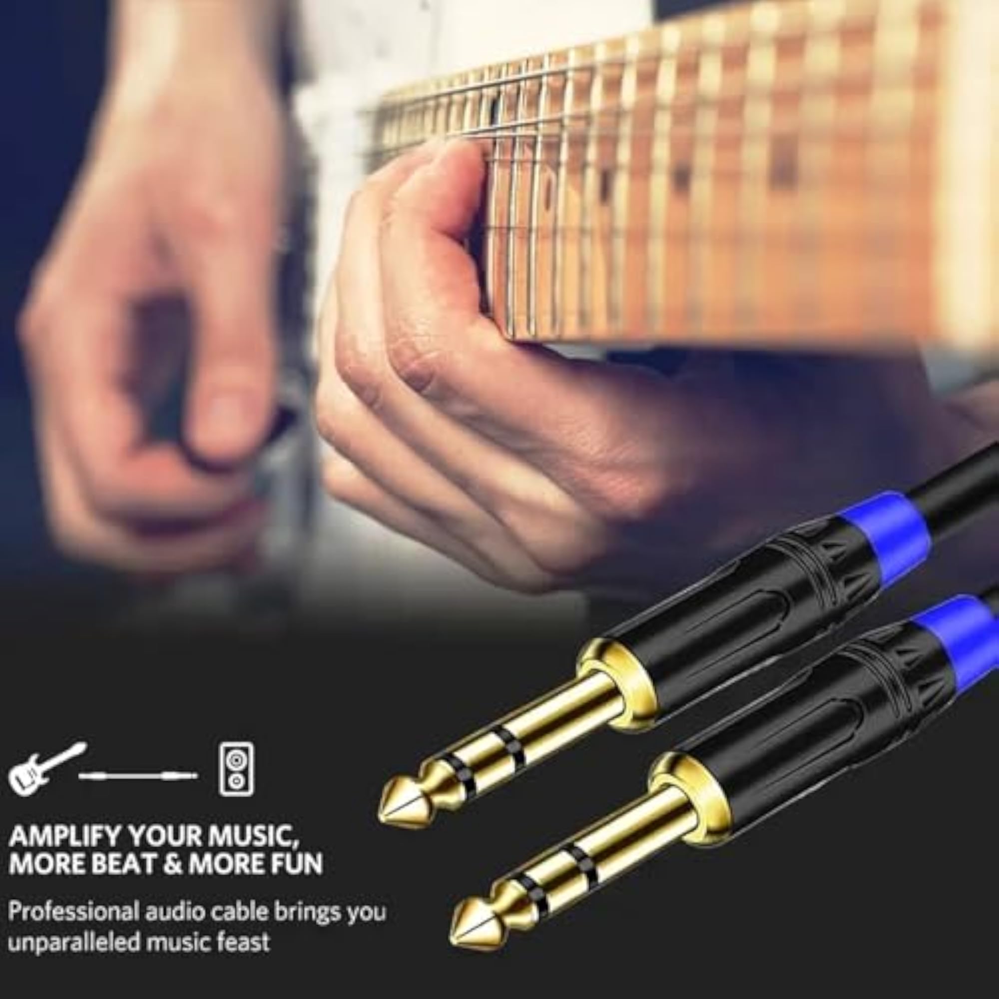 1/4 inch TRS Audio Cable 10 FT for Instruments
